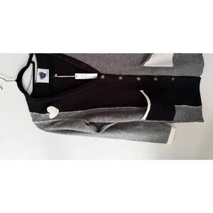NEW JUST MADISON women's color block long cardigan in black and white